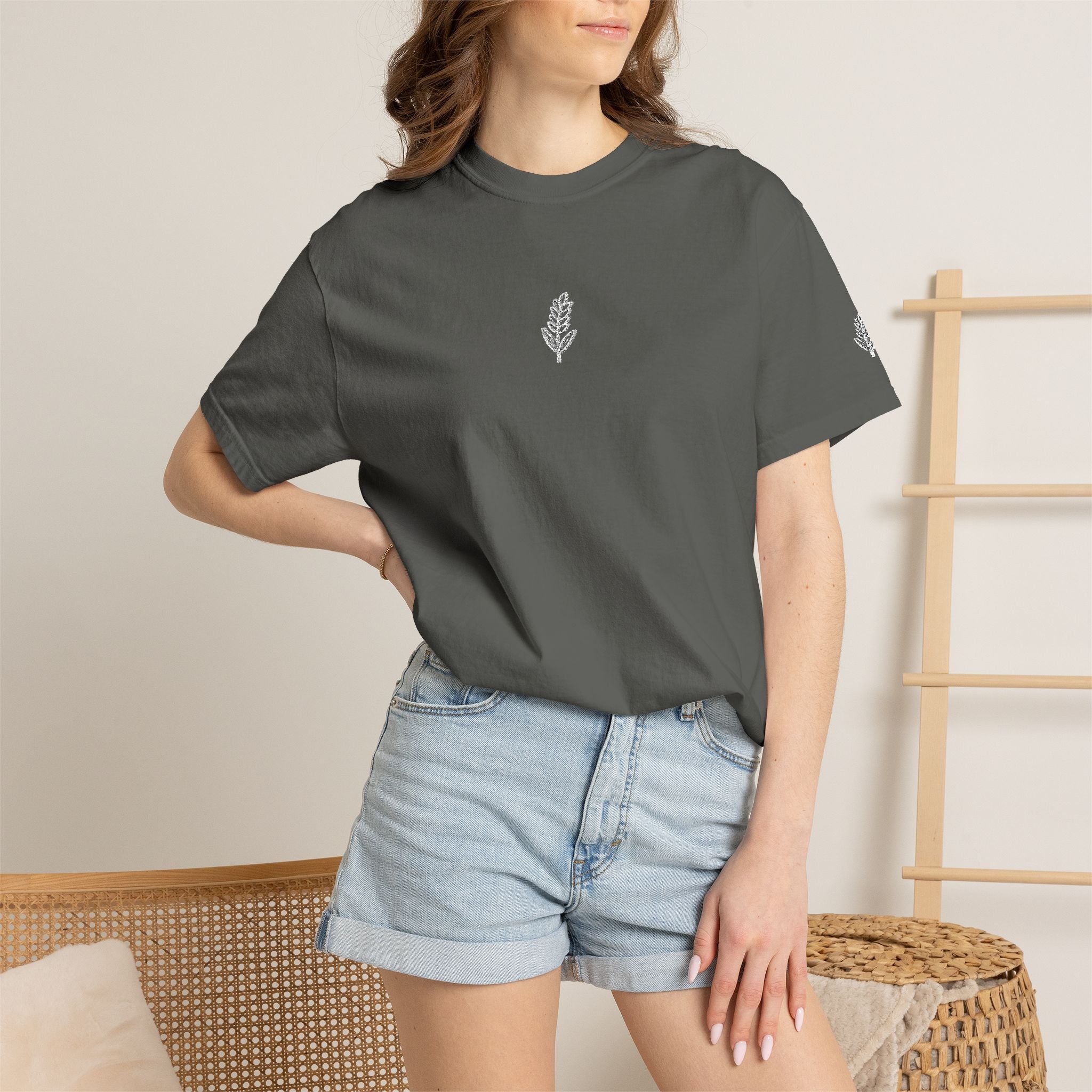 Christian Wheat Embroidered T-Shirt | Fall Comfort Colors Tee | Daily Bread Faith Shirt | Minimal Christian Fall Shirt