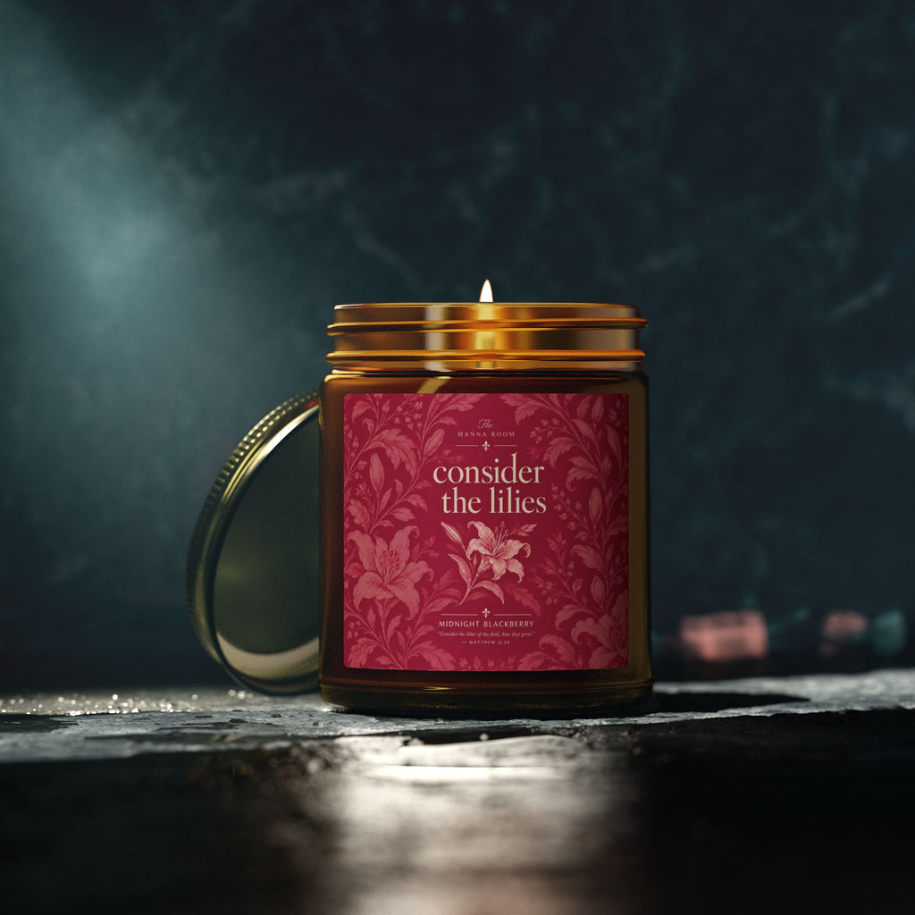 Coconut Apricot Scented Candle — 9oz Amber Jar (Consider the Lilies)