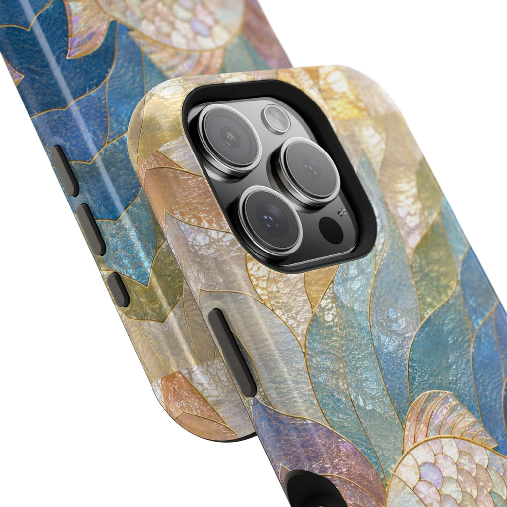 Fish Mosaic Magnetic Phone Case — Impact-Resistant Ocean Art