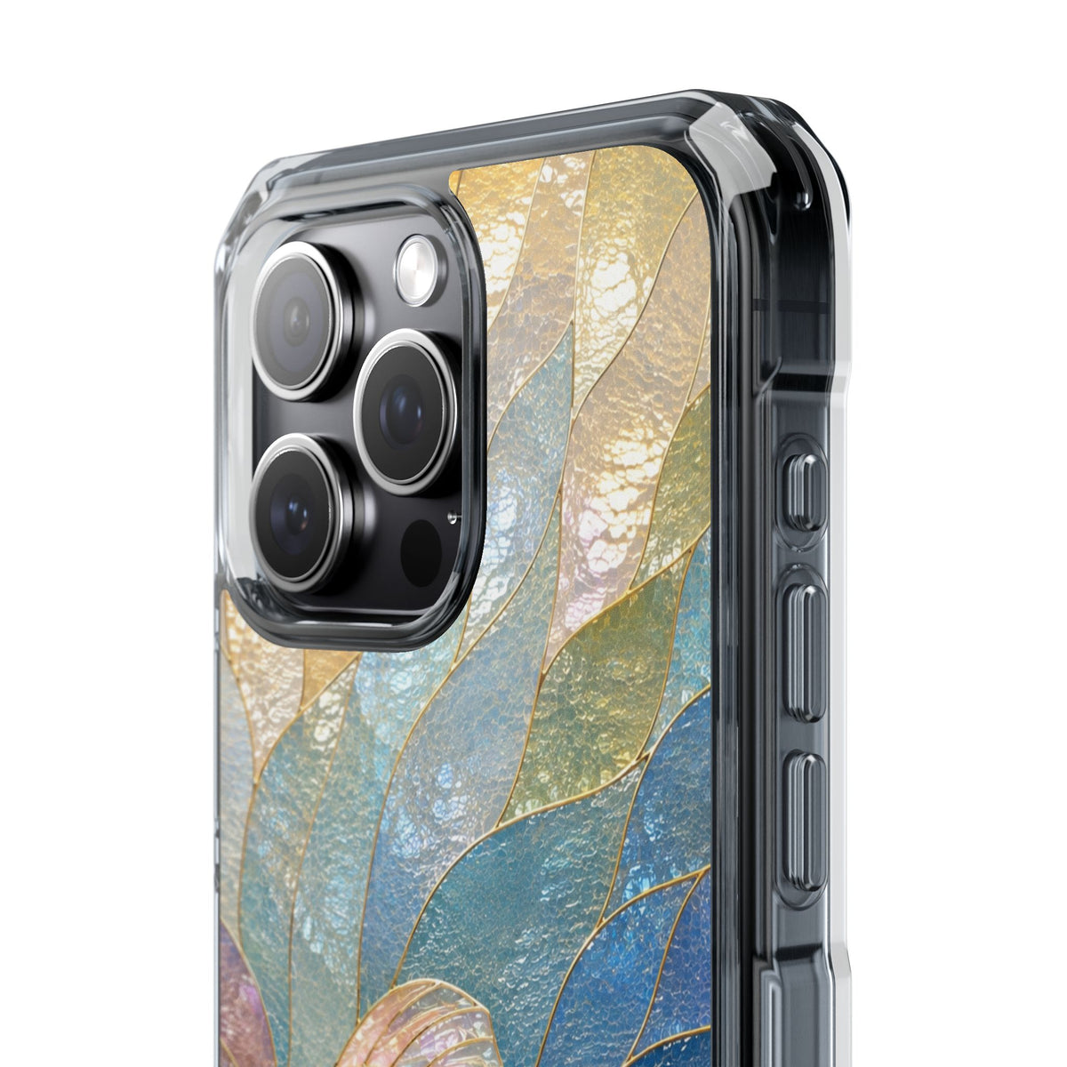 Trust and Know Clear Magnetic Phone Case — Iridescent Fish Mosaic Design