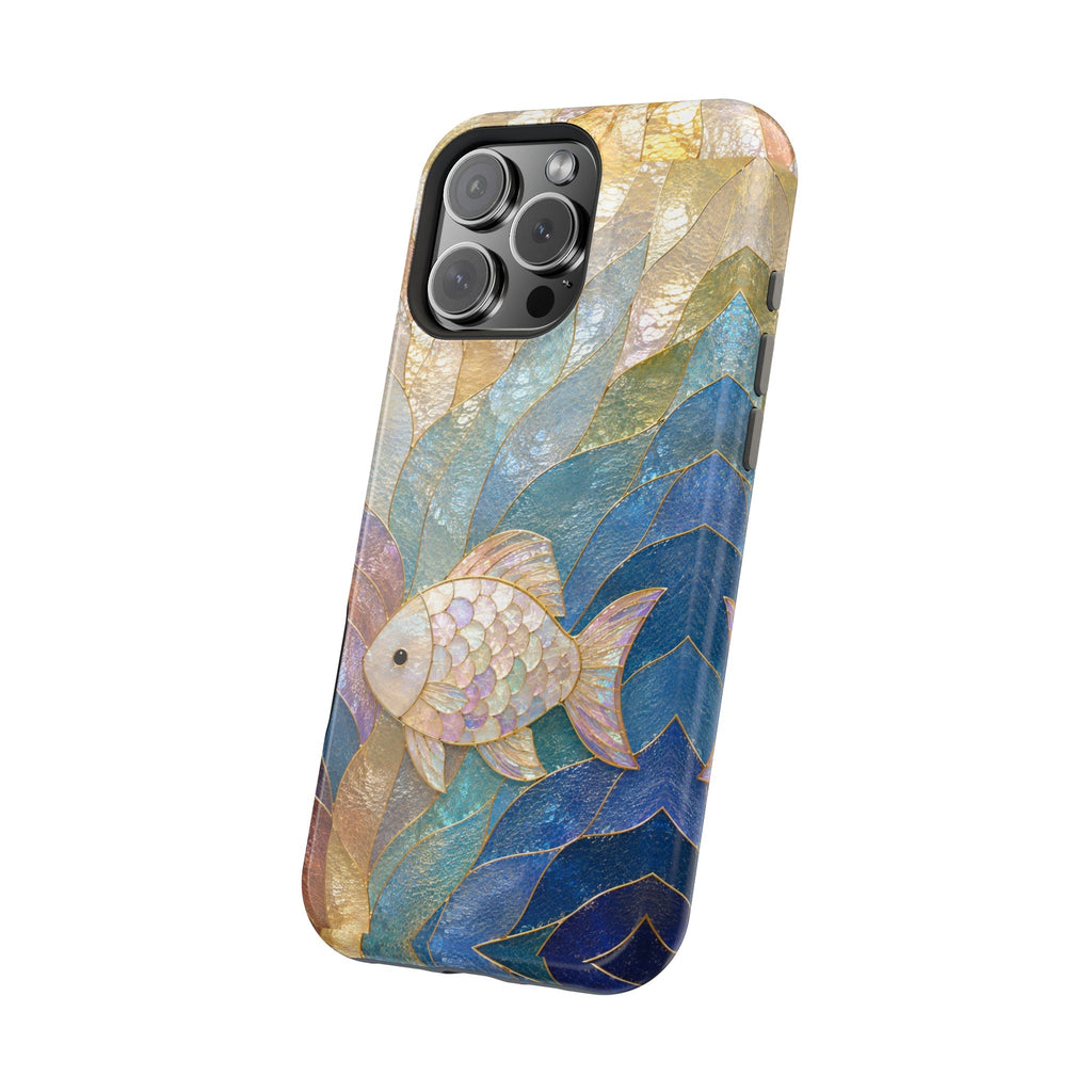 Fish Mosaic Magnetic Phone Case — Impact-Resistant Ocean Art