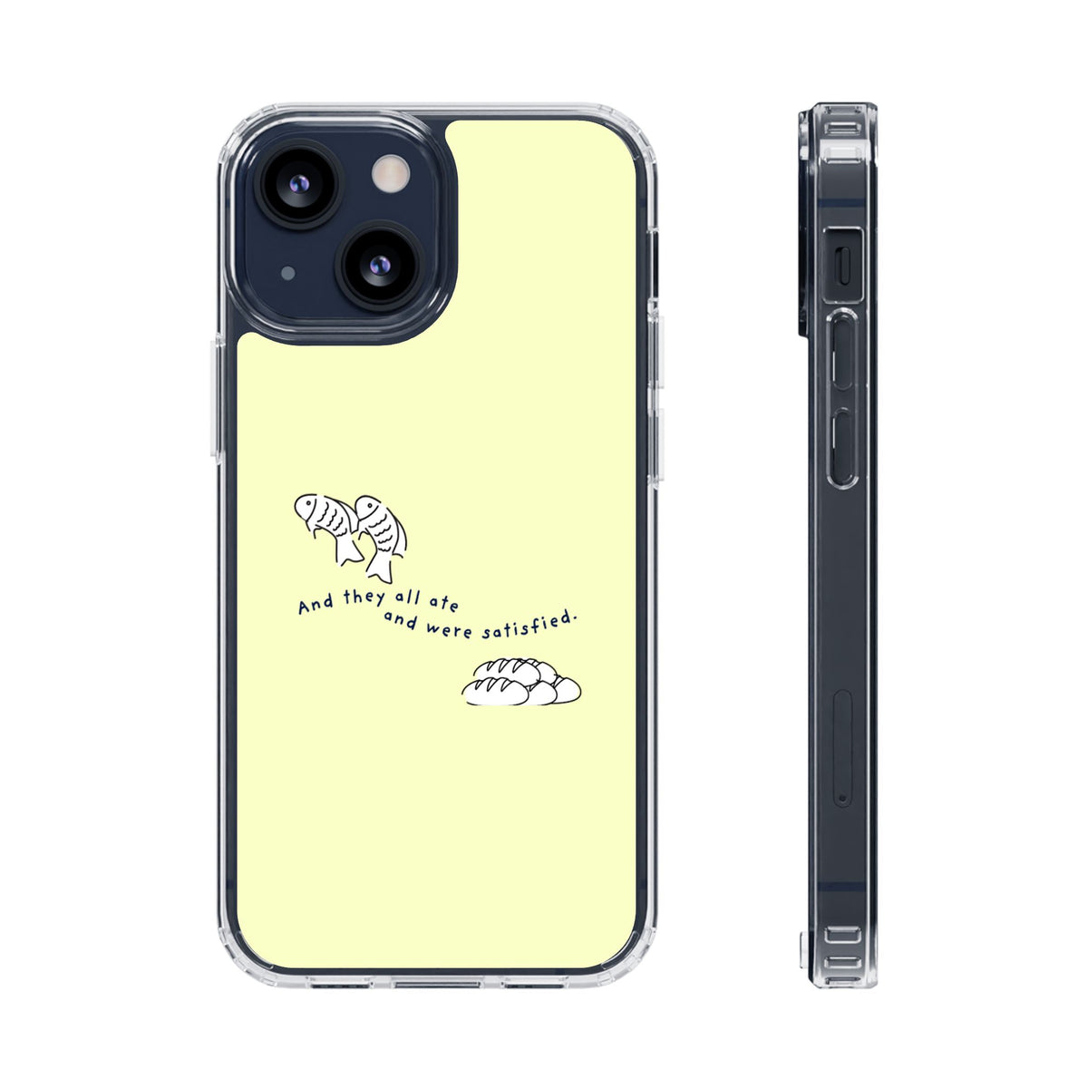 Clear Magnetic Phone Case Fish and Loaves iPhone Case, Butter Yellow Coastal Faith Cover