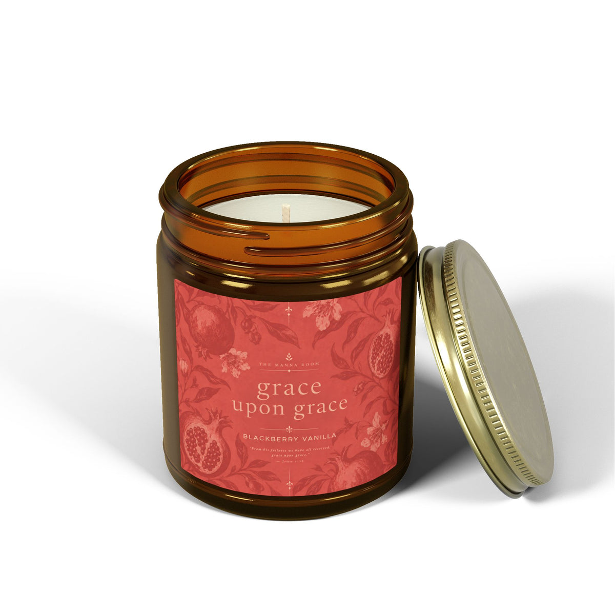 Coconut Apricot Scented Candle — 9oz Amber Jar (Grace Upon Grace)