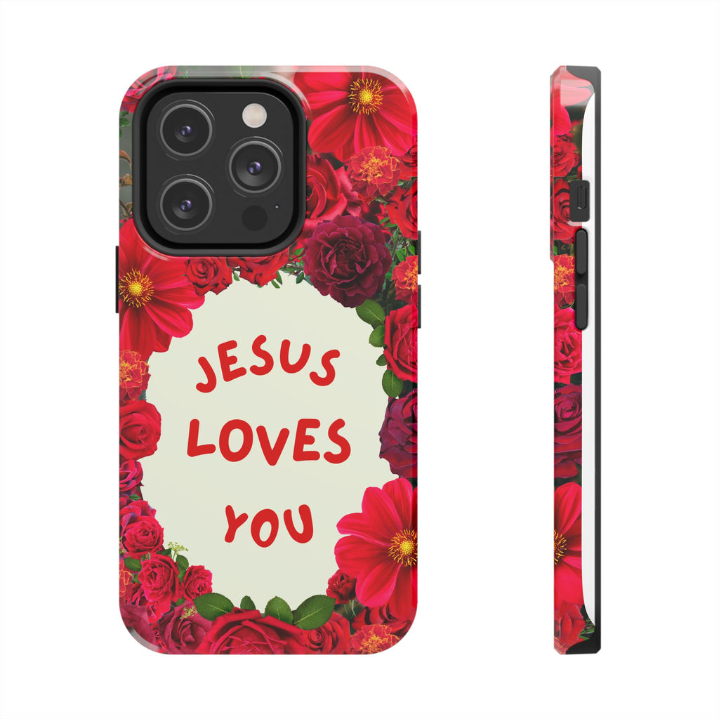 JESUS LOVES YOU Phone Case (Red)