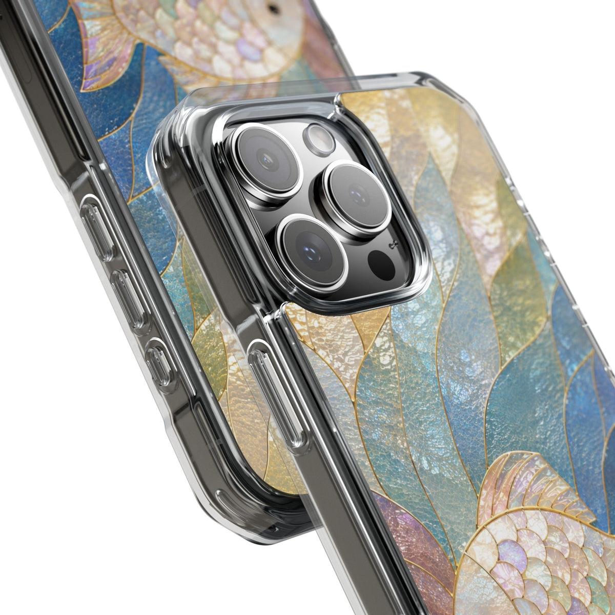 Trust and Know Clear Magnetic Phone Case — Iridescent Fish Mosaic Design