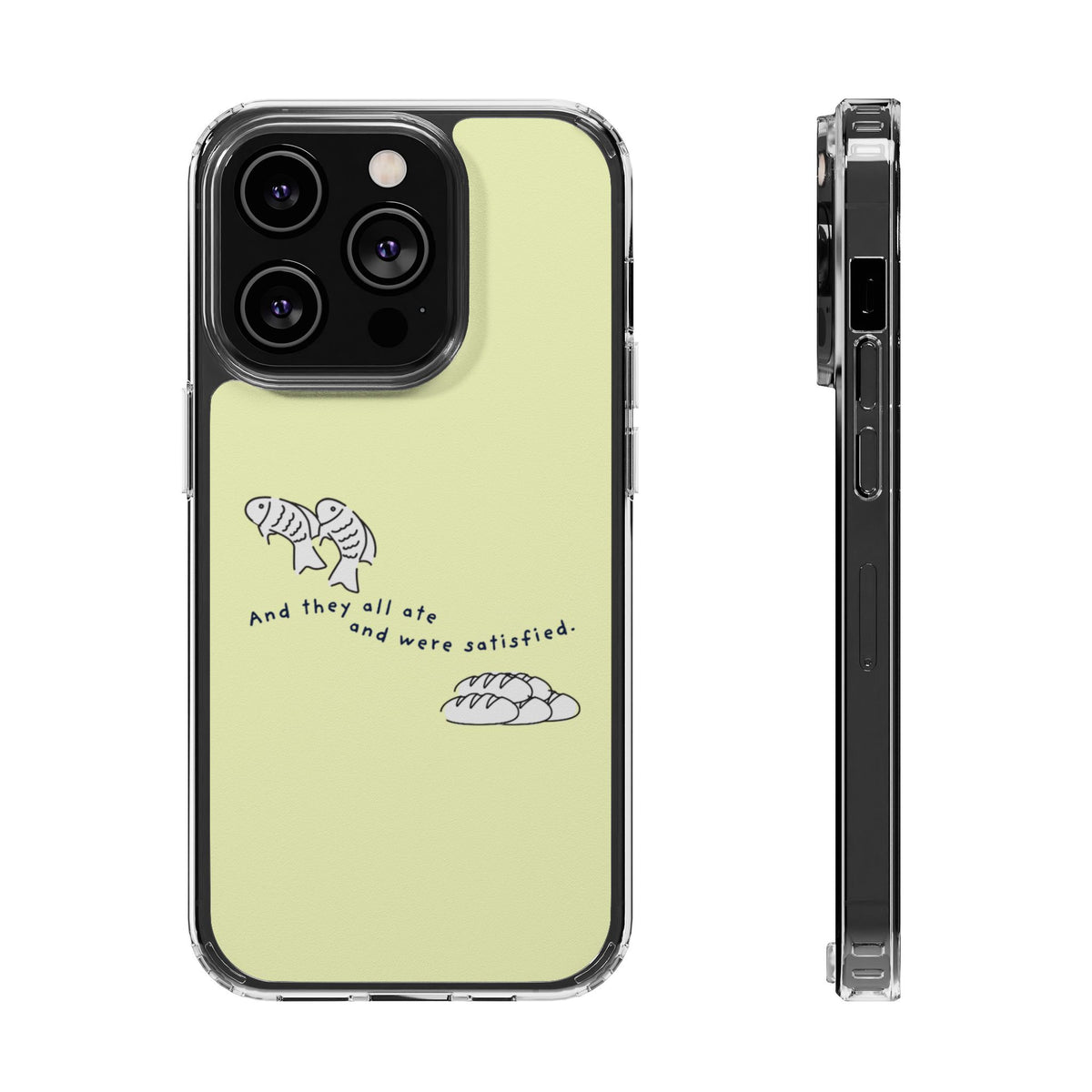 Clear Magnetic Phone Case Fish and Loaves iPhone Case, Butter Yellow Coastal Faith Cover