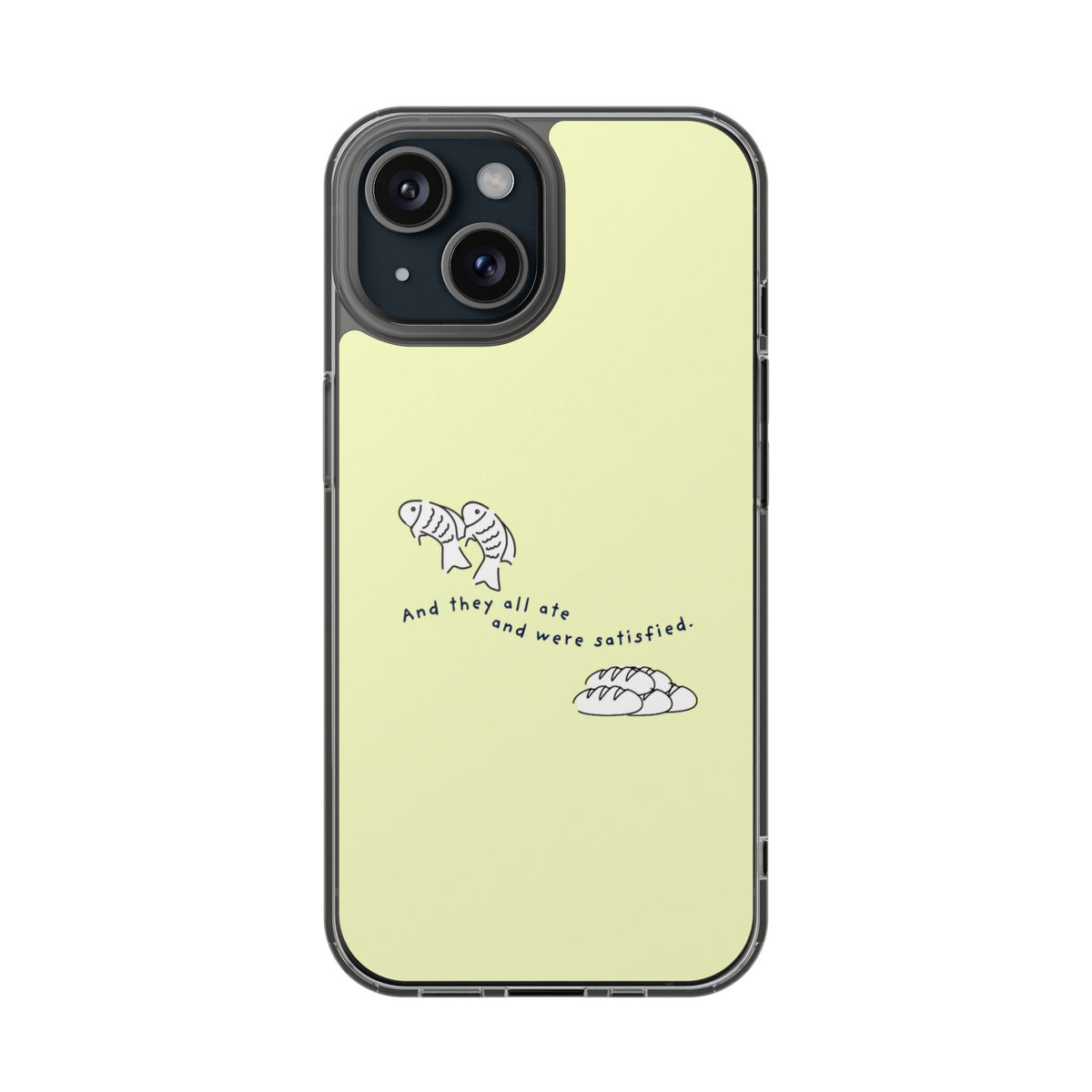 Clear Magnetic Phone Case Fish and Loaves iPhone Case, Butter Yellow Coastal Faith Cover