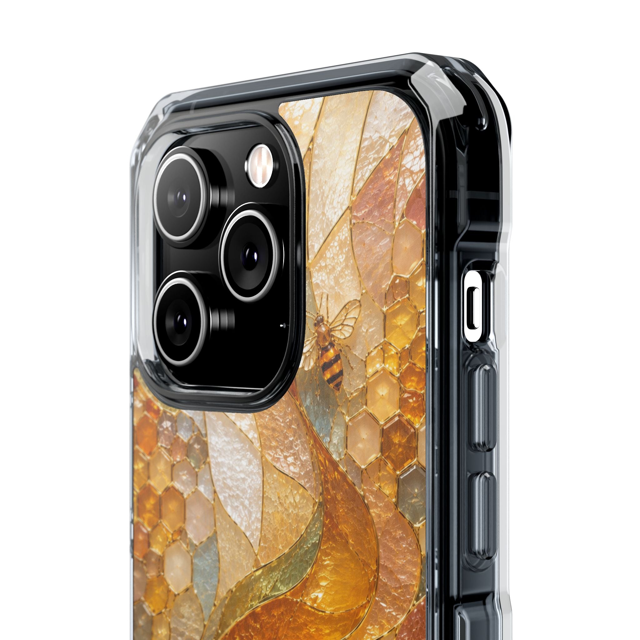 Clear Magnetic Phone Case — Autumn Mosaic Swirl Design