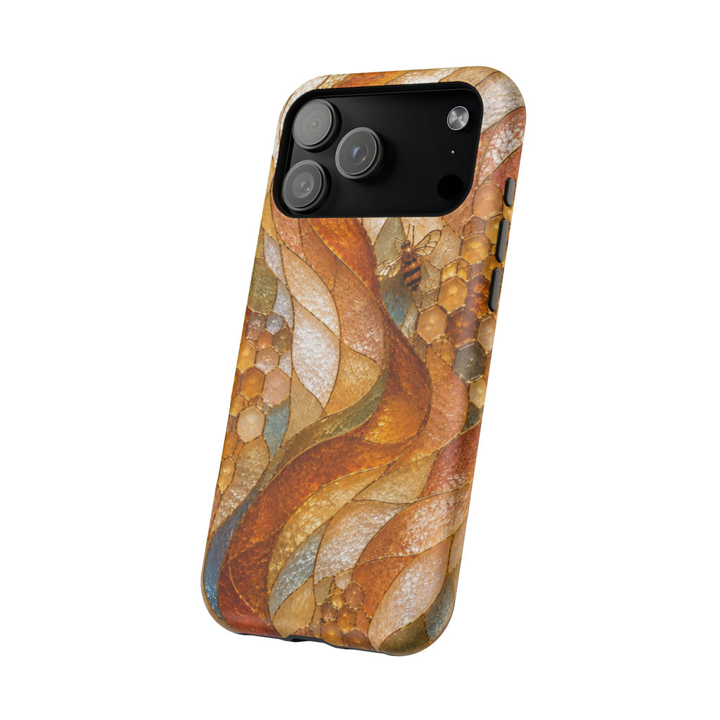 Abstract Amber Mosaic Phone Case — Magnetic Impact-Resistant iPhone Cover