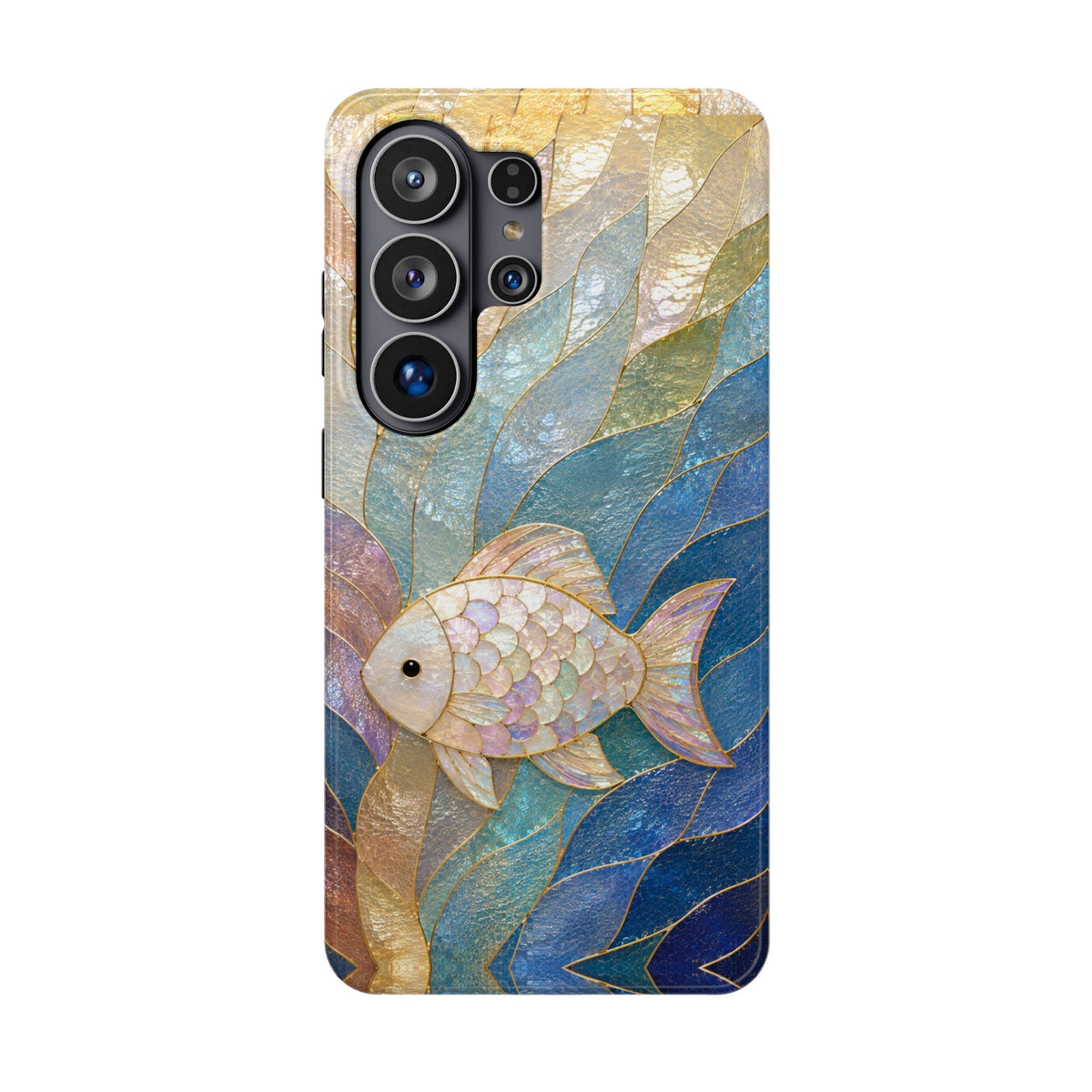 Fish Mosaic Magnetic Phone Case — Impact-Resistant Ocean Art