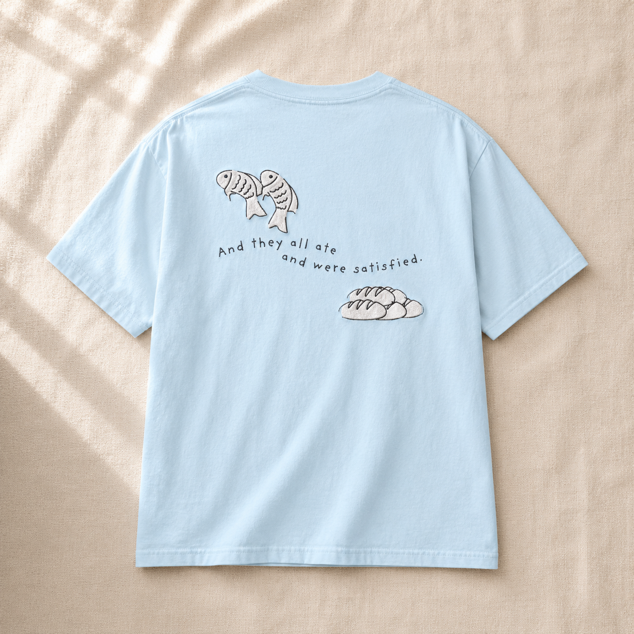 Embroidered Fish and Loaves Comfort Colors Shirt, Christian T-Shirt, Matthew 14 Tee, Bible Study Shirt, Christian Gift for Women, Church Tee