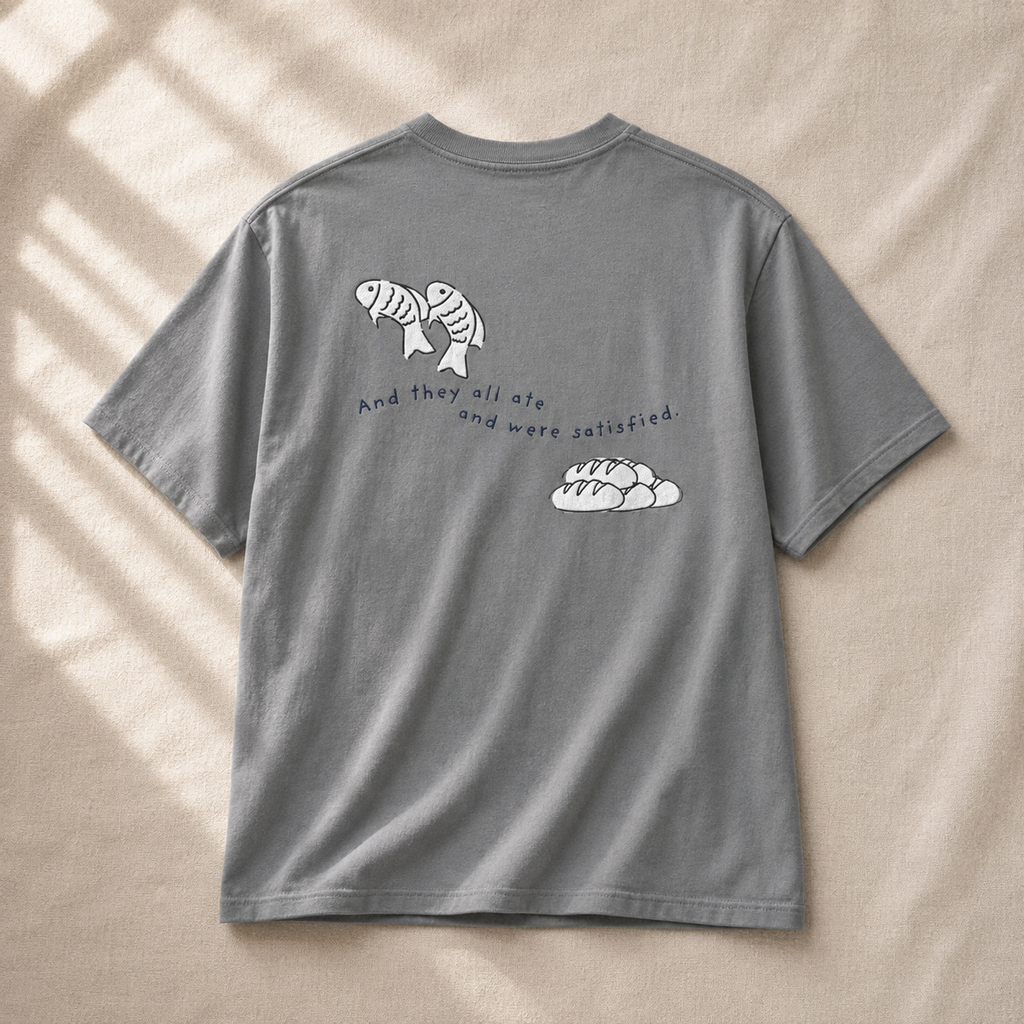 Embroidered Fish and Loaves Comfort Colors Shirt, Christian T-Shirt, Matthew 14 Tee, Bible Study Shirt, Christian Gift for Women, Church Tee
