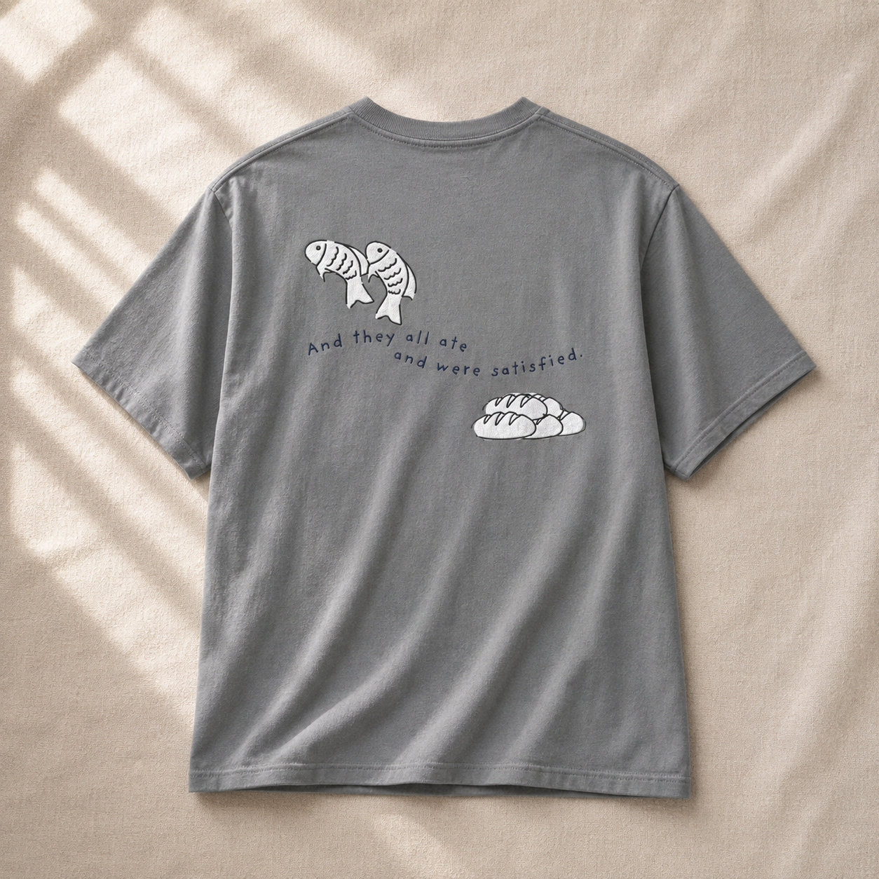 Embroidered Fish and Loaves Comfort Colors Shirt, Christian T-Shirt, Matthew 14 Tee, Bible Study Shirt, Christian Gift for Women, Church Tee