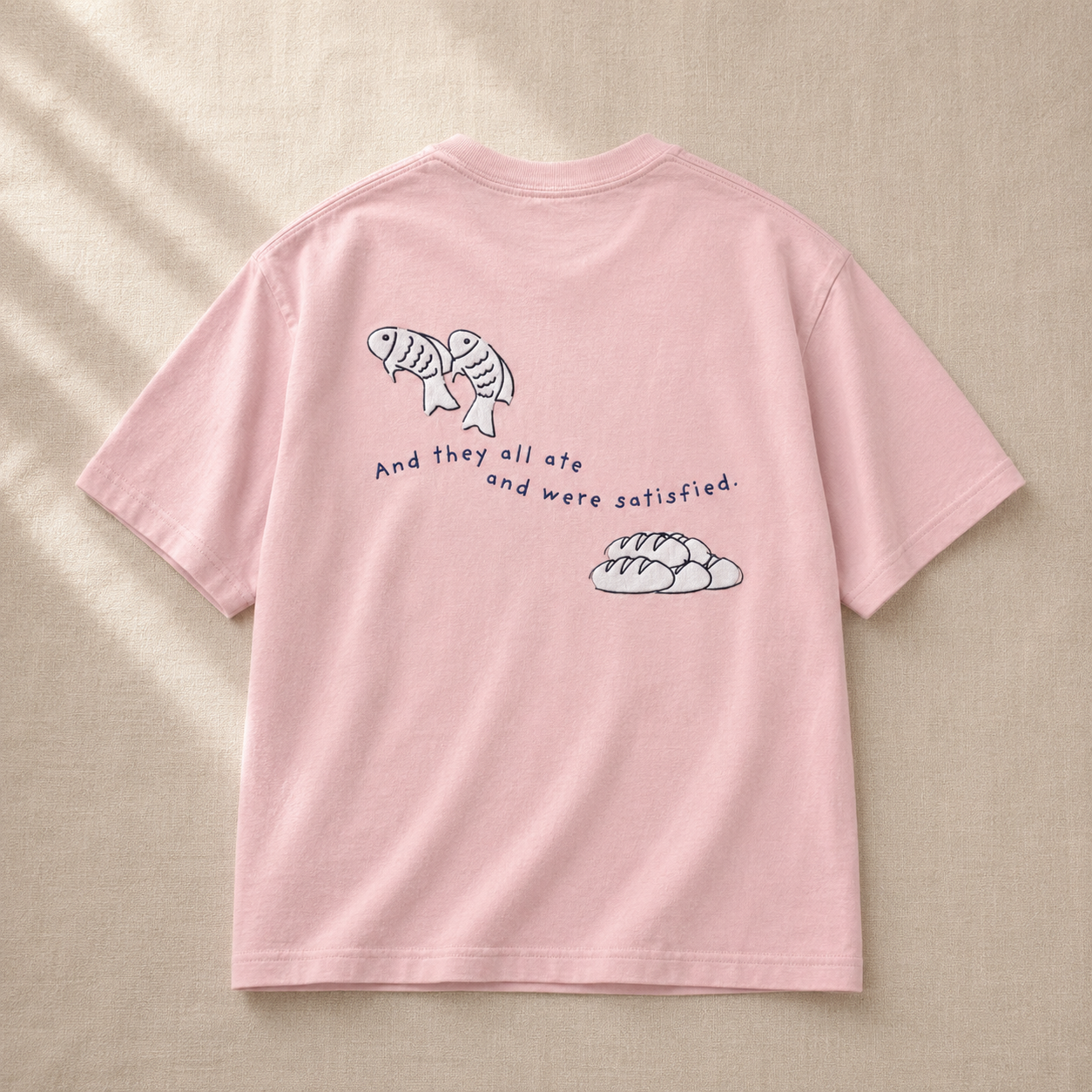 Embroidered Fish and Loaves Comfort Colors Shirt, Christian T-Shirt, Matthew 14 Tee, Bible Study Shirt, Christian Gift for Women, Church Tee
