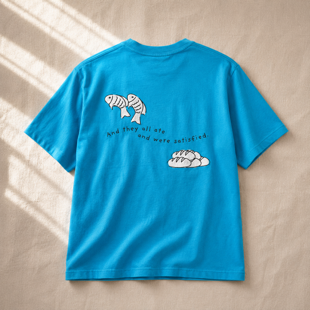 Embroidered Fish and Loaves Comfort Colors Shirt, Christian T-Shirt, Matthew 14 Tee, Bible Study Shirt, Christian Gift for Women, Church Tee