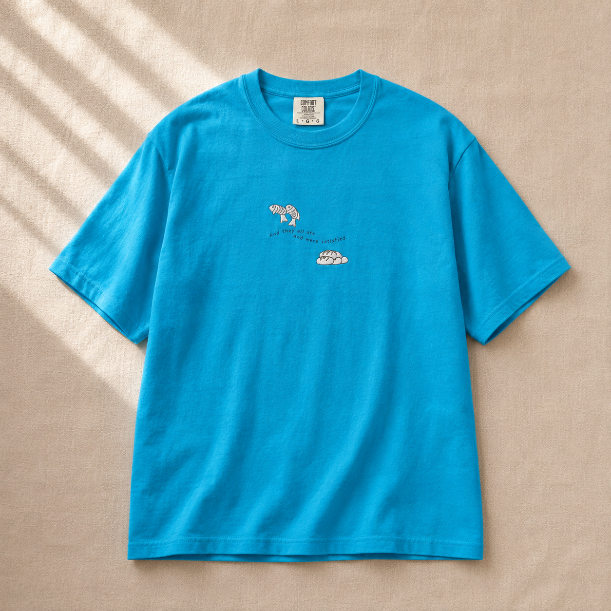 Embroidered Fish and Loaves Comfort Colors Shirt, Christian T-Shirt, Matthew 14 Tee, Bible Study Shirt, Christian Gift for Women, Church Tee