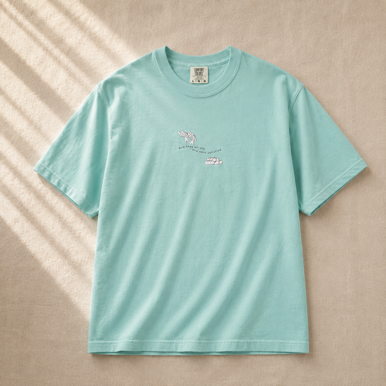 Embroidered Fish and Loaves Comfort Colors Shirt, Christian T-Shirt, Matthew 14 Tee, Bible Study Shirt, Christian Gift for Women, Church Tee