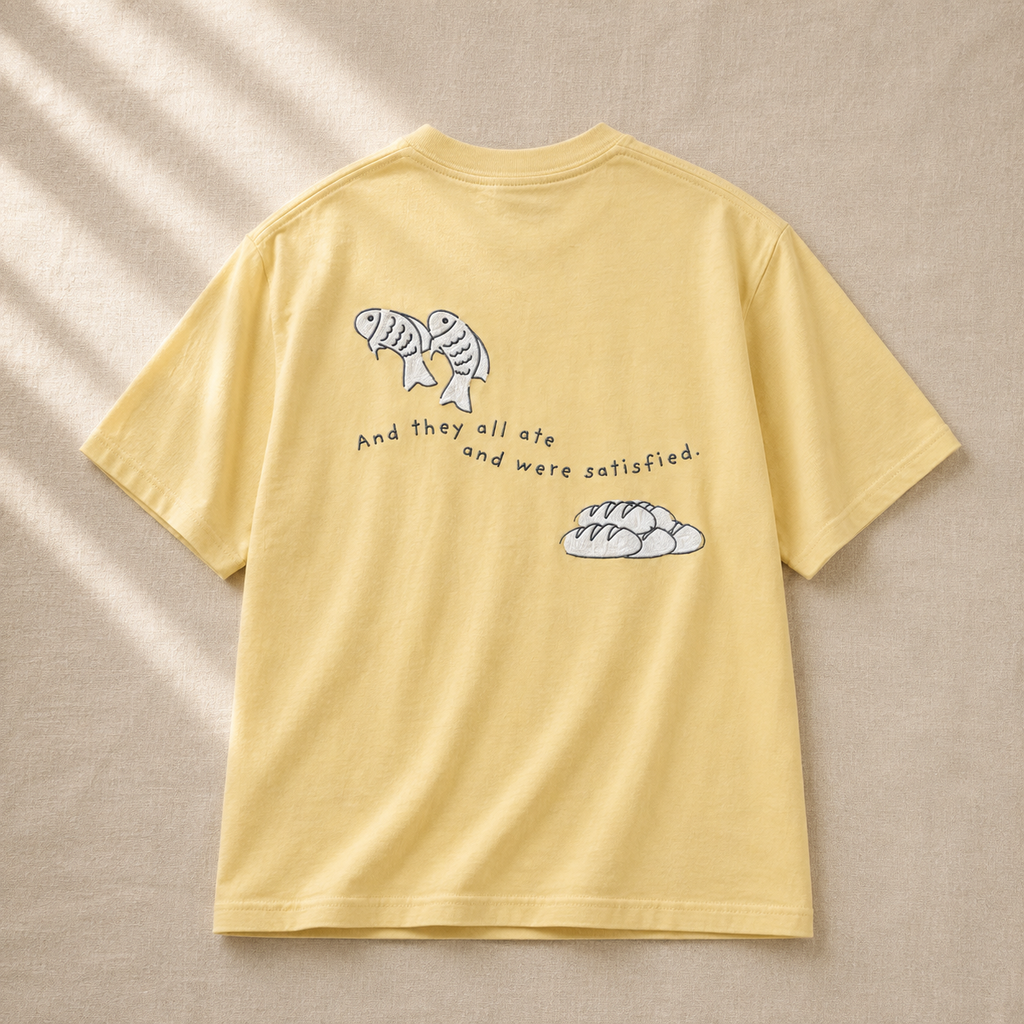Embroidered Fish and Loaves Comfort Colors Shirt, Christian T-Shirt, Matthew 14 Tee, Bible Study Shirt, Christian Gift for Women, Church Tee