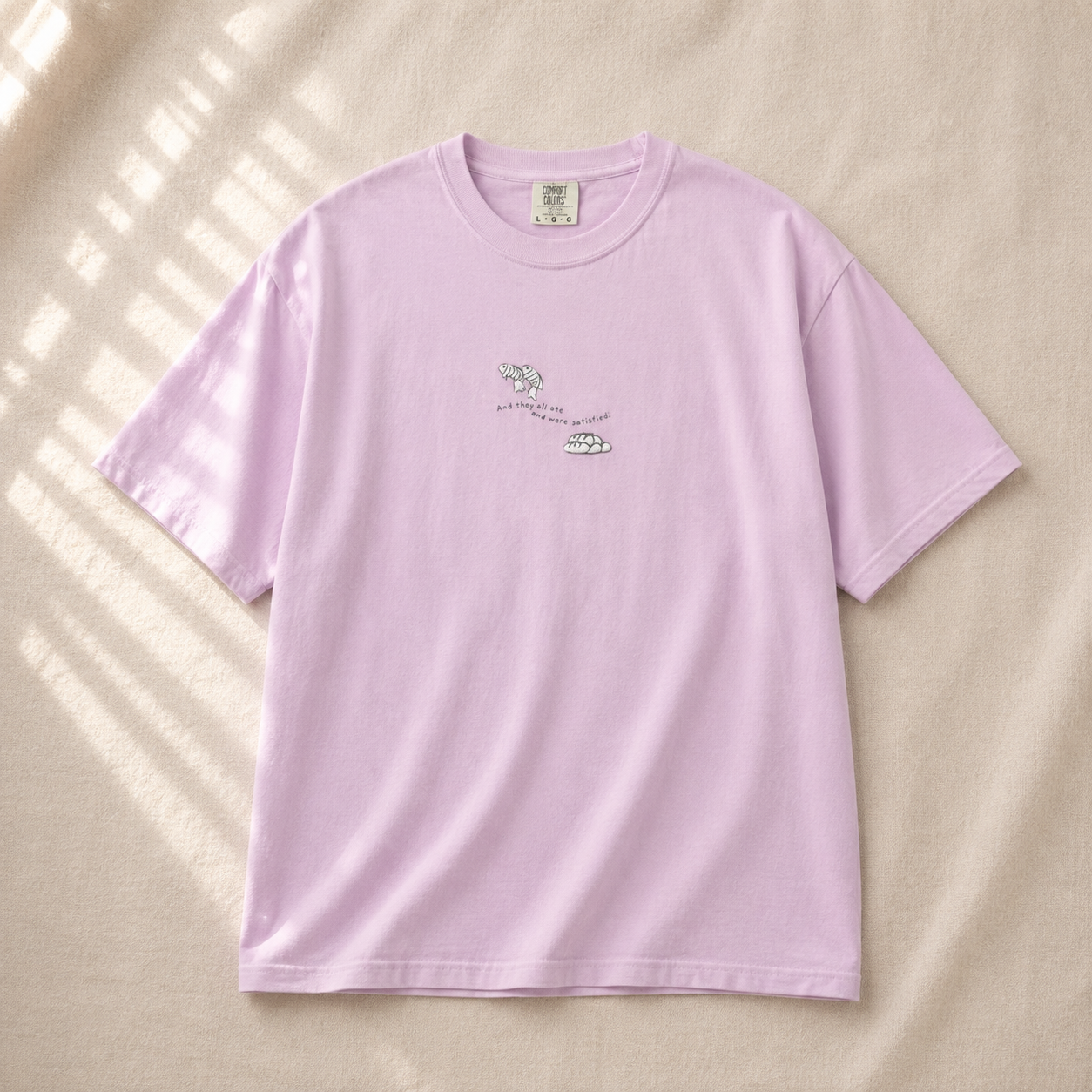 Embroidered Fish and Loaves Comfort Colors Shirt, Christian T-Shirt, Matthew 14 Tee, Bible Study Shirt, Christian Gift for Women, Church Tee